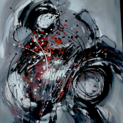 "EXPLOSION" - acrylique  sur toile - 100x81 - Ref:HZ-264