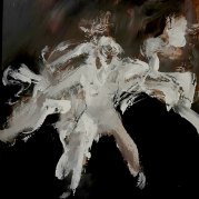 "Le grand saut" - acrylique sur bois - 20x20 - HZ 586