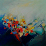 "L'oiseau de feu"- technique mixte huile - 80x80 - Ref:HZ-151