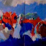 "Divagations"- diptyque – 160x80 -2 foix 80x80 – acrylique sur toiles - HZ 156