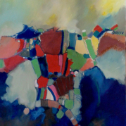 "Vue du Ciel" - acrylique sur toile - 100x81--- - Ref:HZ-161