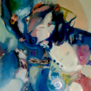 "Les masques tomberont ils" - huile sur toile -100x81 - Ref:HZ-217