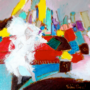 "La mariée se repose" - acrylique sur toile - 20x20 - Ref:HZ-230