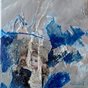 "Poupée de collection II" - technique mixte acrylique sur toile - 20x20 - Ref:HZ-249