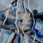 "La Recherche du T" - technique mixte acrylique sur toile - 30x30 - Ref:HZ-260