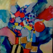 "Coupe aux fruits" - huile sur toile - 100x81 - HZ-292