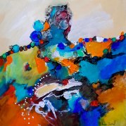 "Gemissement" - acrylique sur bois - 20x20 - HZ-583