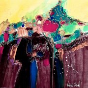 "Bruits du coeur" - acrylique sur bois - 20x20 - HZ-598